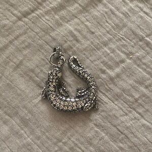 Brighton Silver Crystal alligator pendant